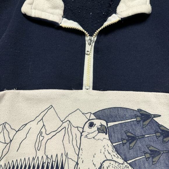 Military US Air Force 1987 Vintage White Navy Zip Up Sweater - Picture 5 of 8